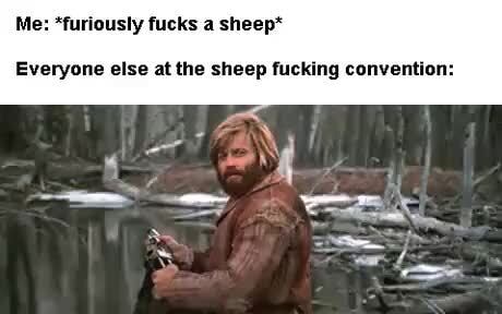 Me: &quot;furiously fucks a sheep* Everyone else at the sheep fucking convention: - iFunny